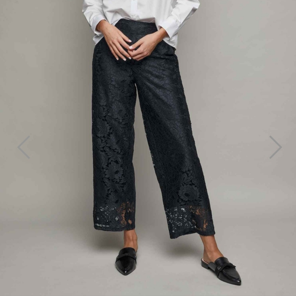 Avon Black Lace Pull On Pants New 1X